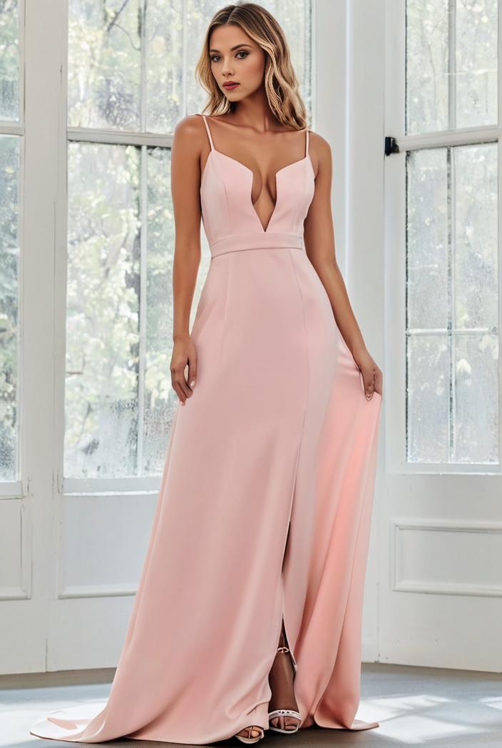 flowy chiffon one shoulder with three straps bridesmaid dress 122067