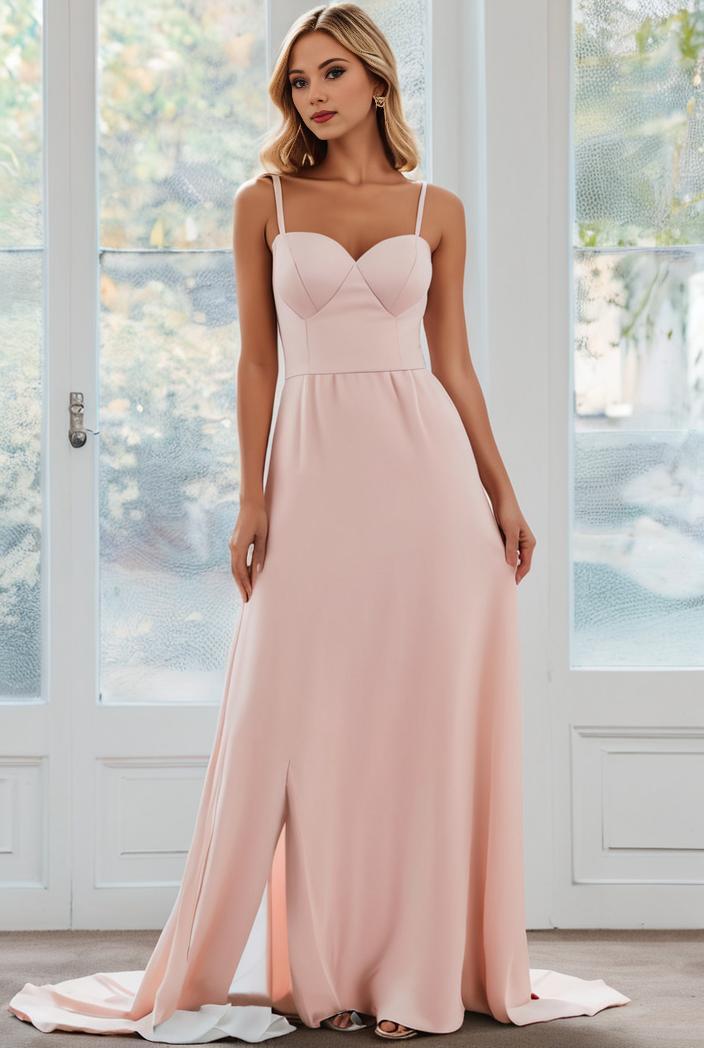 flowy chiffon one shoulder with three straps bridesmaid dress 122071