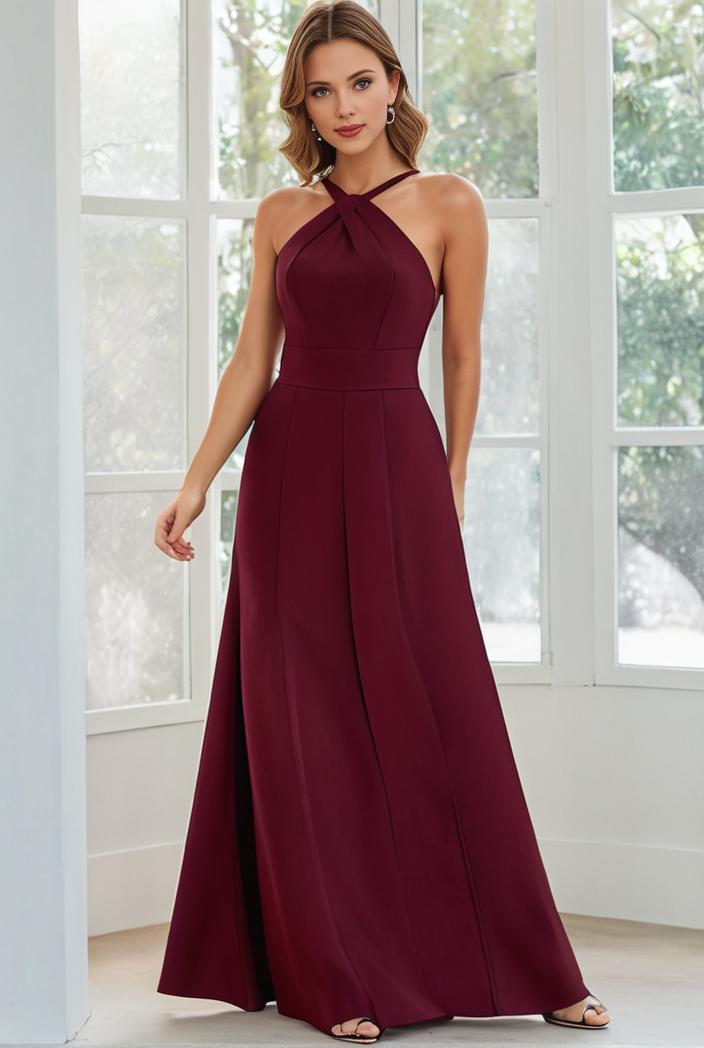 flowy chiffon one shoulder with three straps bridesmaid dress 122085