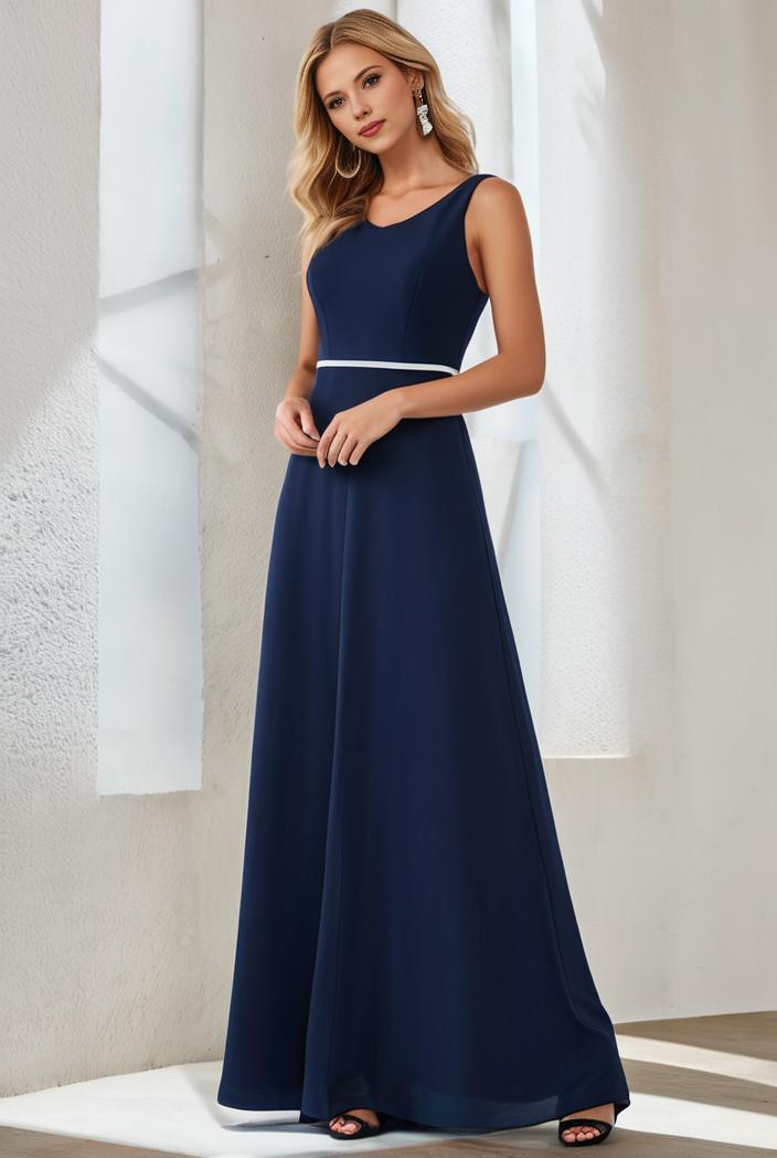 flowy chiffon one shoulder with three straps bridesmaid dress 122103