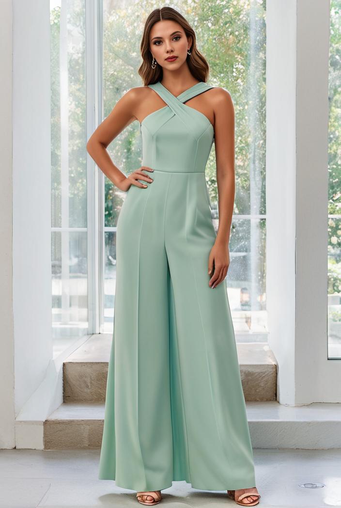 flowy chiffon one shoulder with three straps bridesmaid dress 122120
