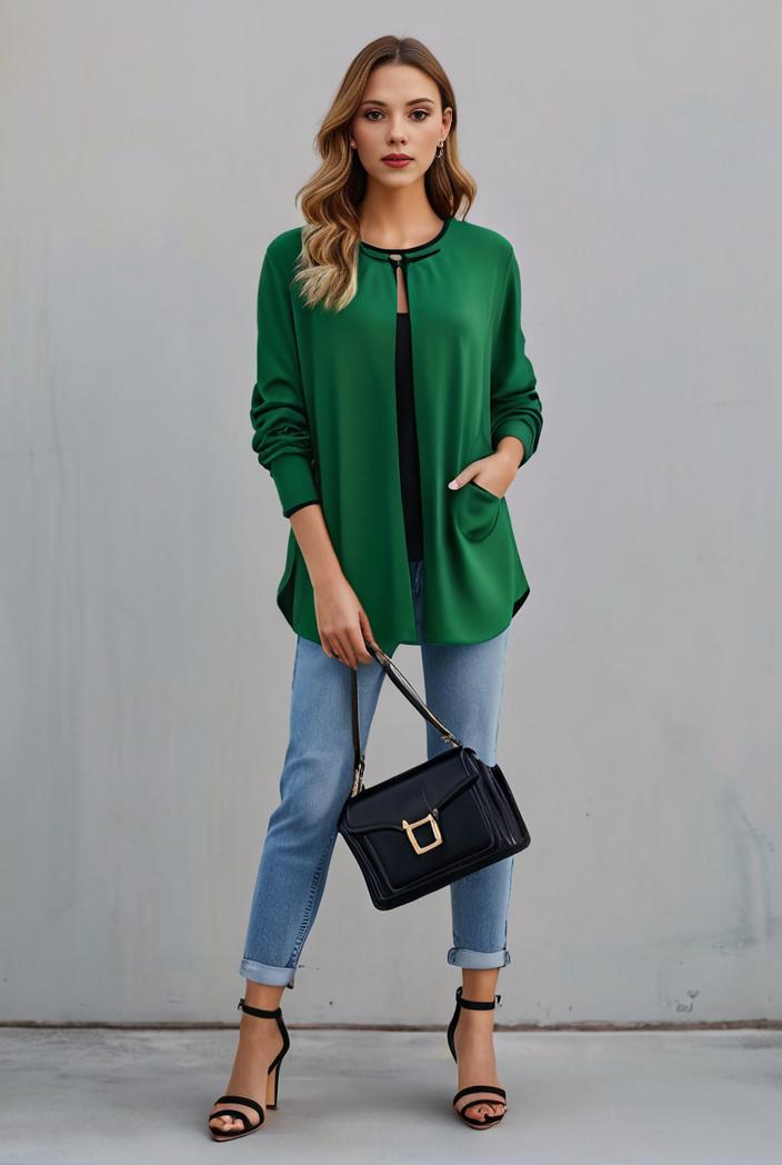 office work lapel stylish button front blazer 126107
