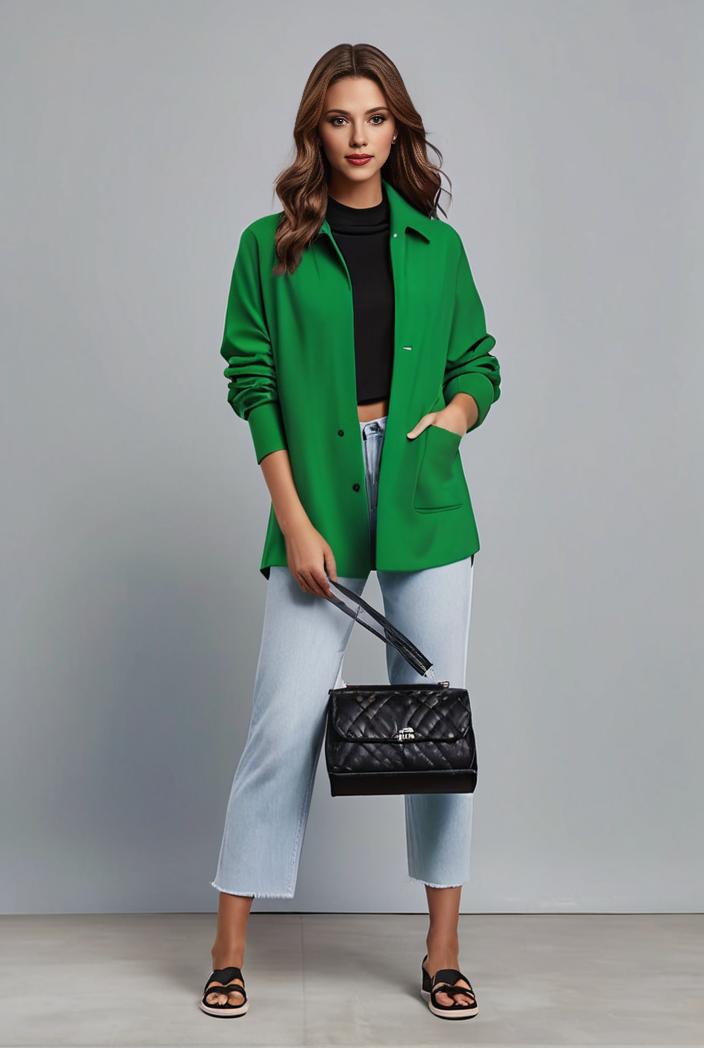 office work lapel stylish button front blazer 126108