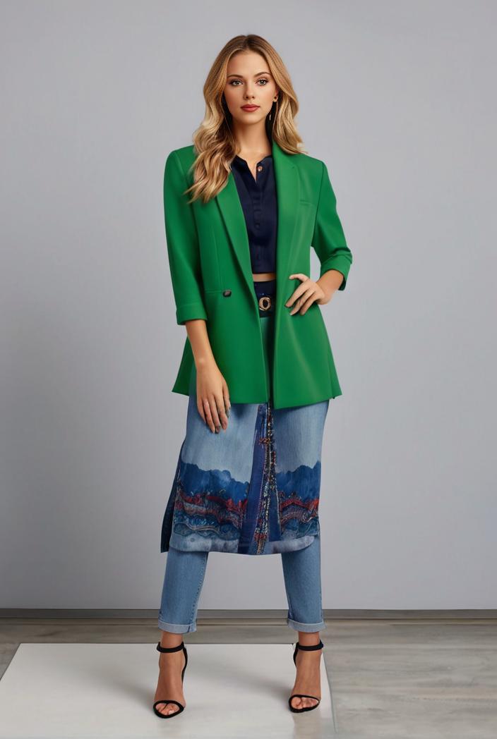 office work lapel stylish button front blazer 126111