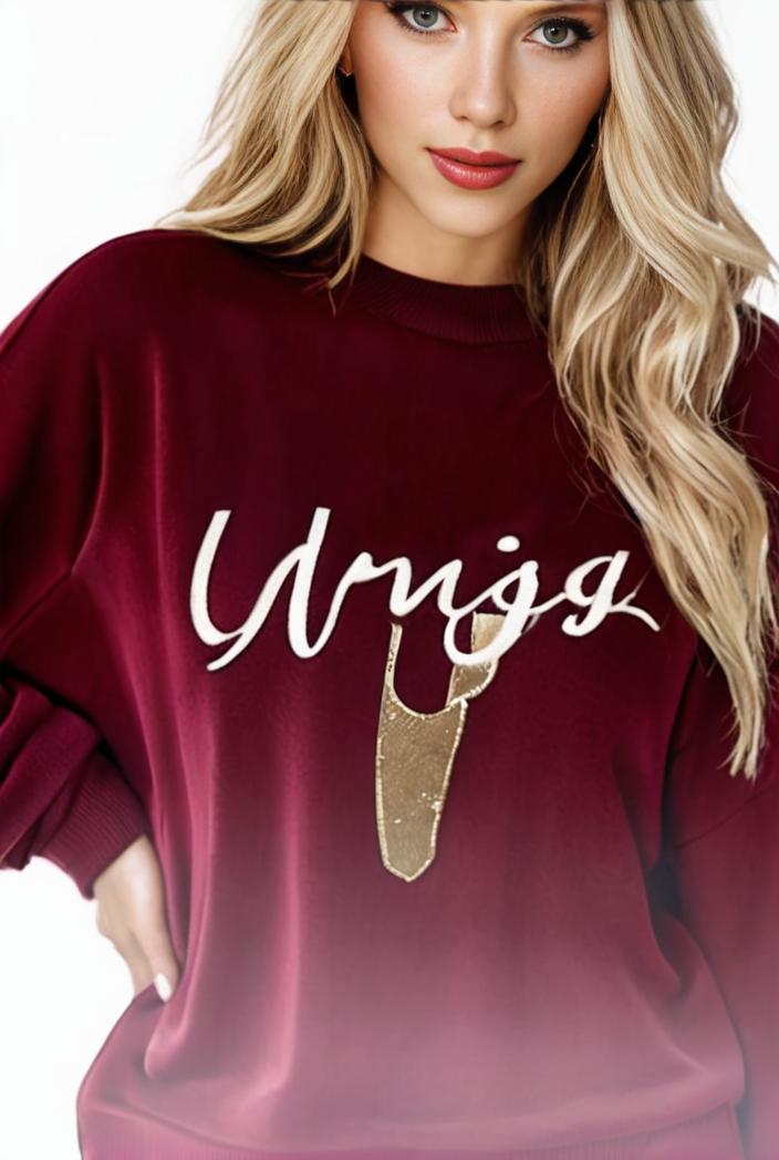 plus size casual sweatshirt women s plus ombre letter heart print raglan sleeve round neck slight stretch pullover sweatshirt 128795