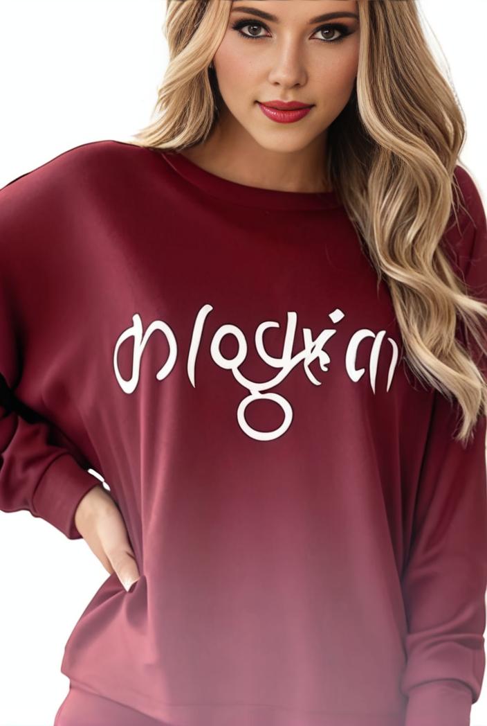 plus size casual sweatshirt women s plus ombre letter heart print raglan sleeve round neck slight stretch pullover sweatshirt 128802