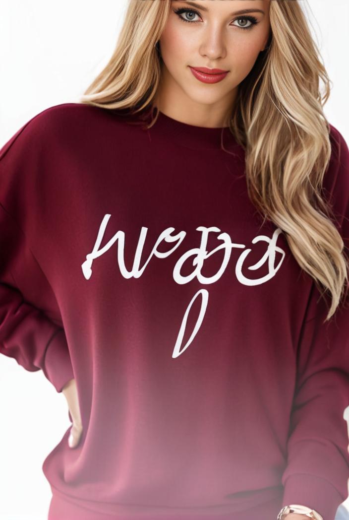 plus size casual sweatshirt women s plus ombre letter heart print raglan sleeve round neck slight stretch pullover sweatshirt 128805