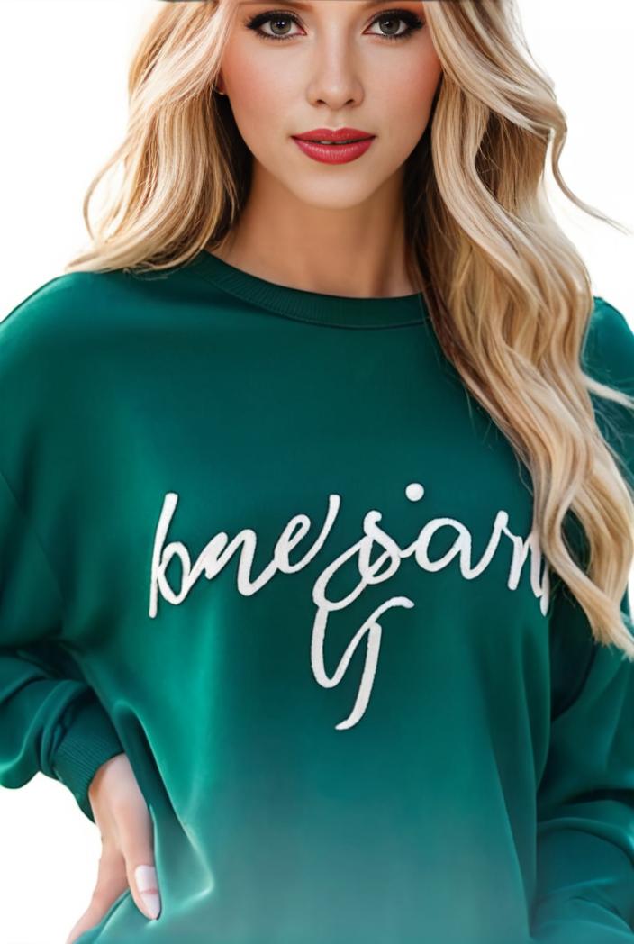 plus size casual sweatshirt women s plus ombre letter heart print raglan sleeve round neck slight stretch pullover sweatshirt 128826