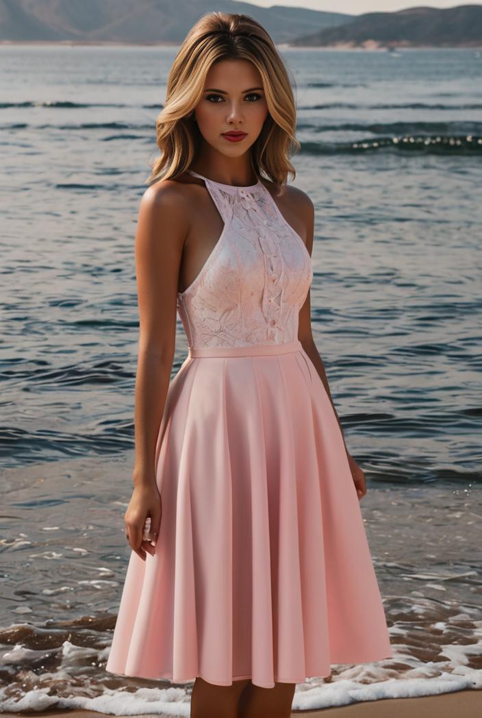 short lace halter neck backless chiffon homecoming dress 138494
