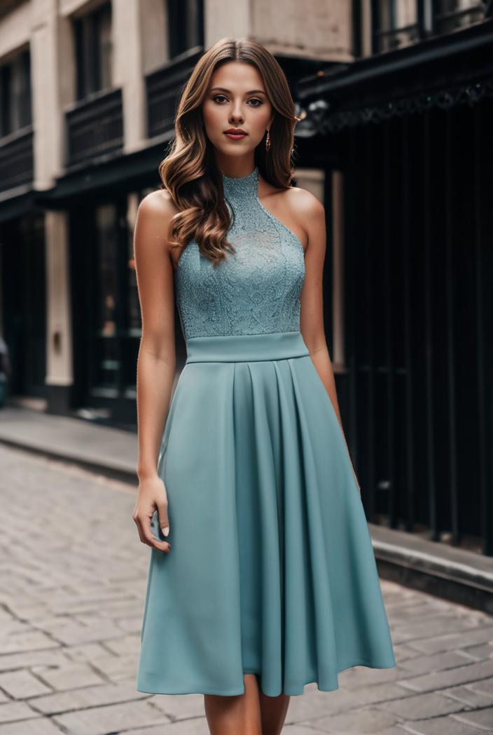 short lace halter neck backless chiffon homecoming dress 138496
