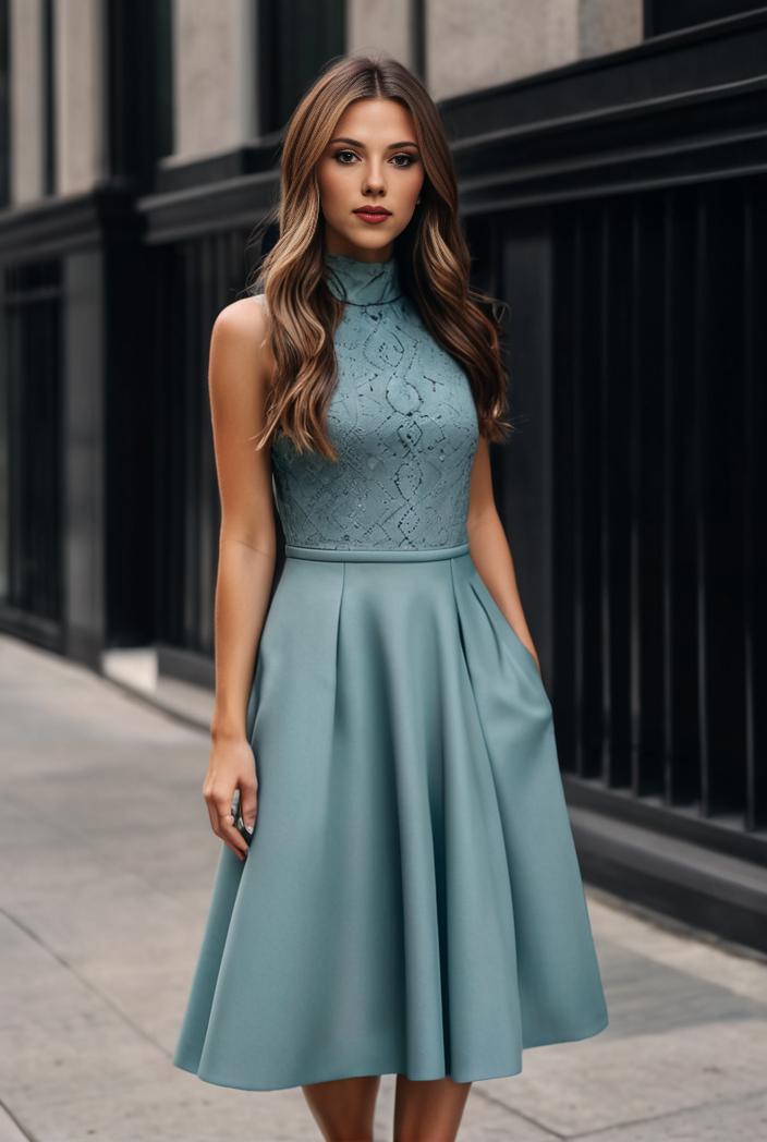 short lace halter neck backless chiffon homecoming dress 138498