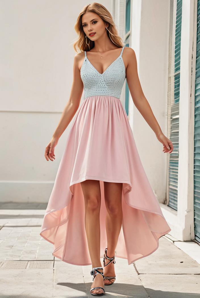 sleeveless v back tulle high low sequin appliques evening dresses 139965