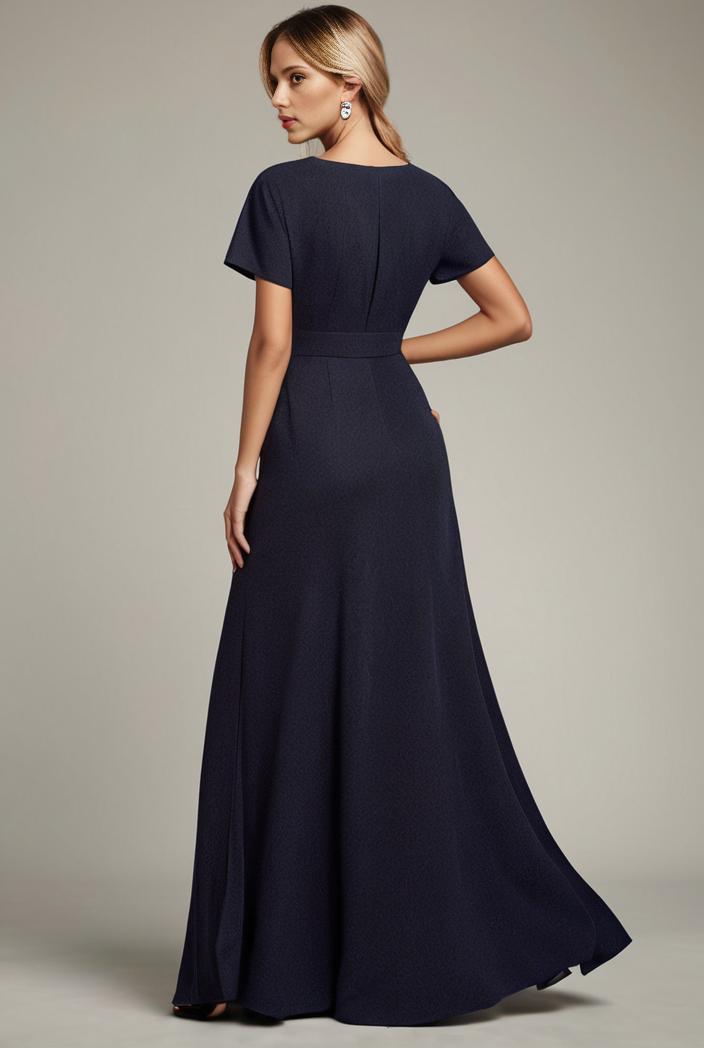 glitter high low front side slit ruffled v neck evening dress 122762