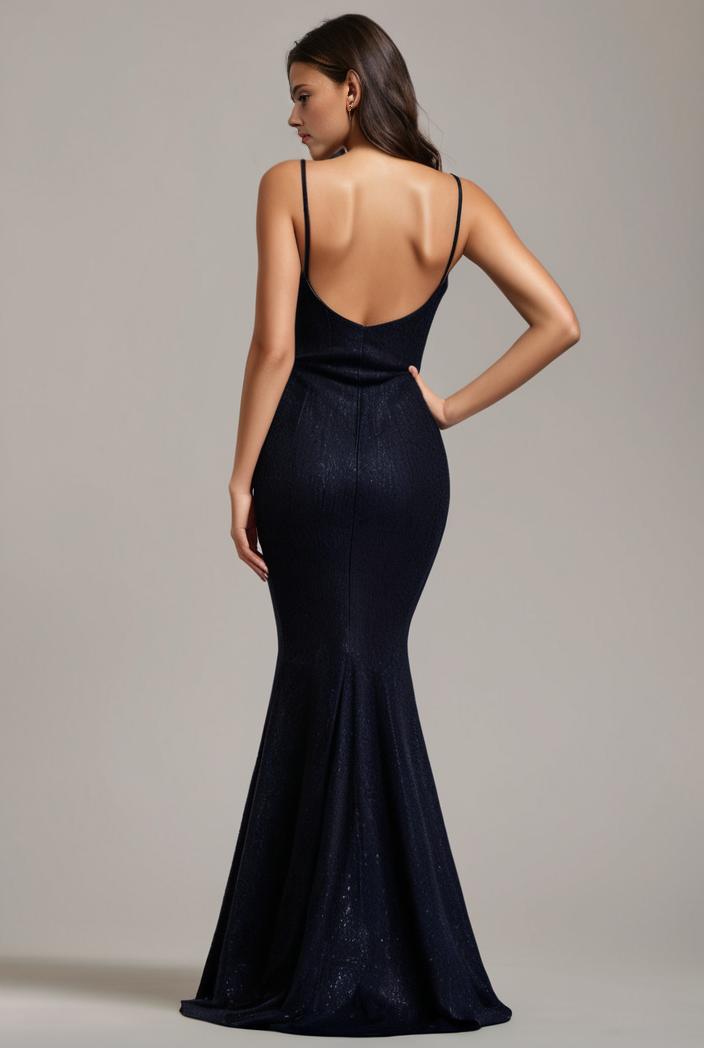 glitter spaghetti strap u veck open back bodycon stretchy evening dress 122952