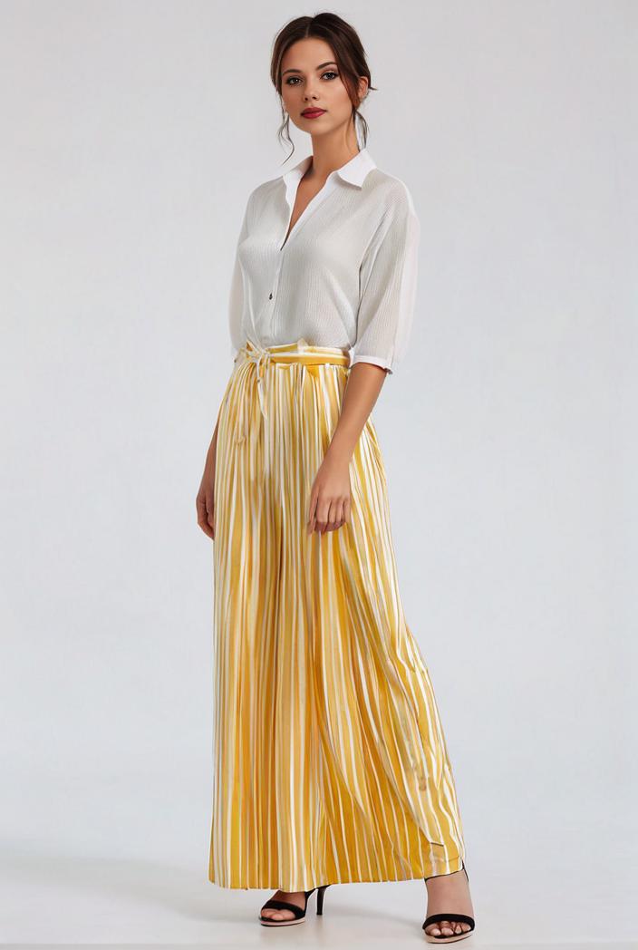 pleated high waist commuting temperament maxi dress 126874