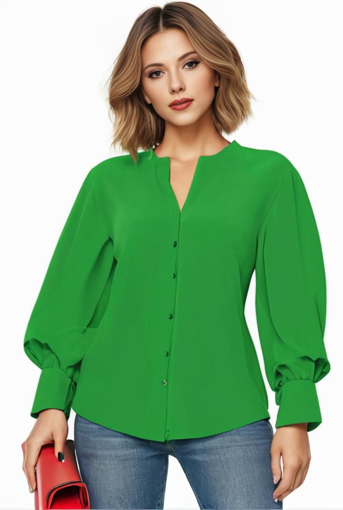 plus size casual blouse women s plus solid button up lantern sleeve turn down collar nipped waist blouse 128918