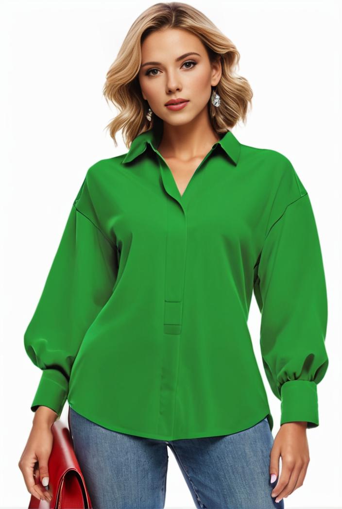 plus size casual blouse women s plus solid button up lantern sleeve turn down collar nipped waist blouse 128920