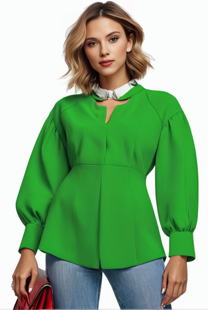 plus size casual blouse women s plus solid button up lantern sleeve turn down collar nipped waist blouse 128924