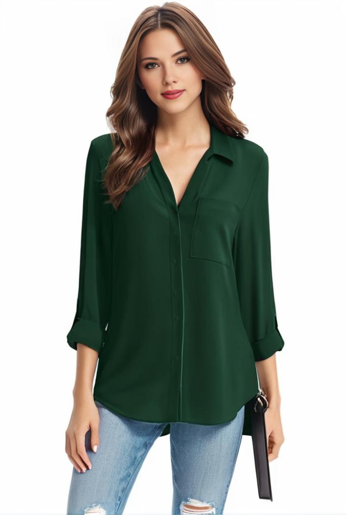 plus size casual blouse women s plus solid half sleeve turn down collar tunic top 128942