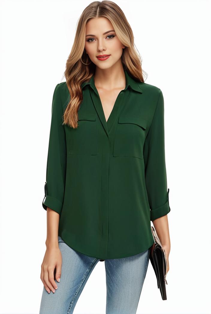 plus size casual blouse women s plus solid half sleeve turn down collar tunic top 128947