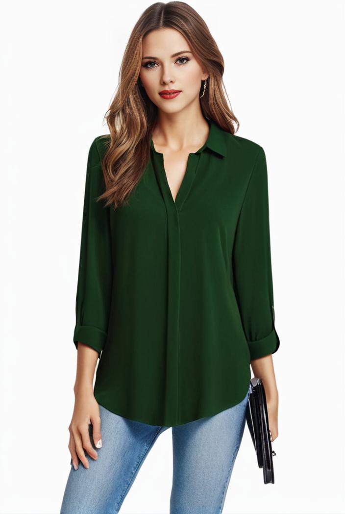 plus size casual blouse women s plus solid half sleeve turn down collar tunic top 128948