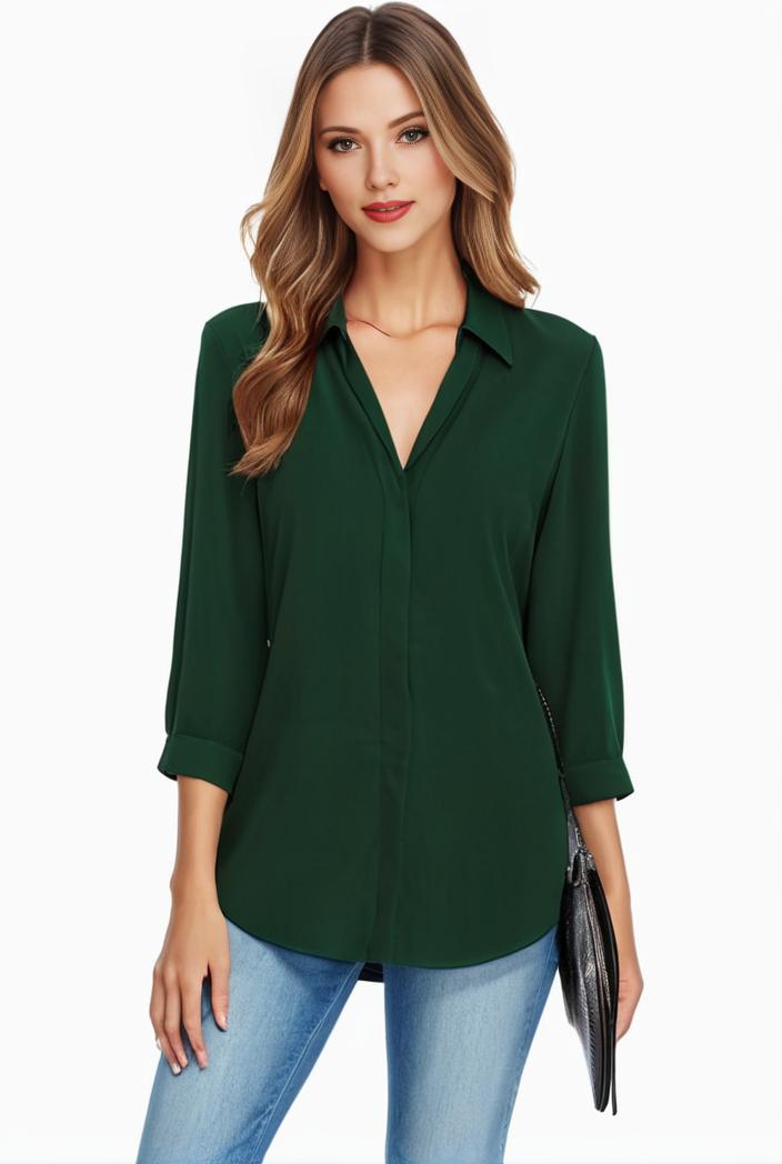 plus size casual blouse women s plus solid half sleeve turn down collar tunic top 128949