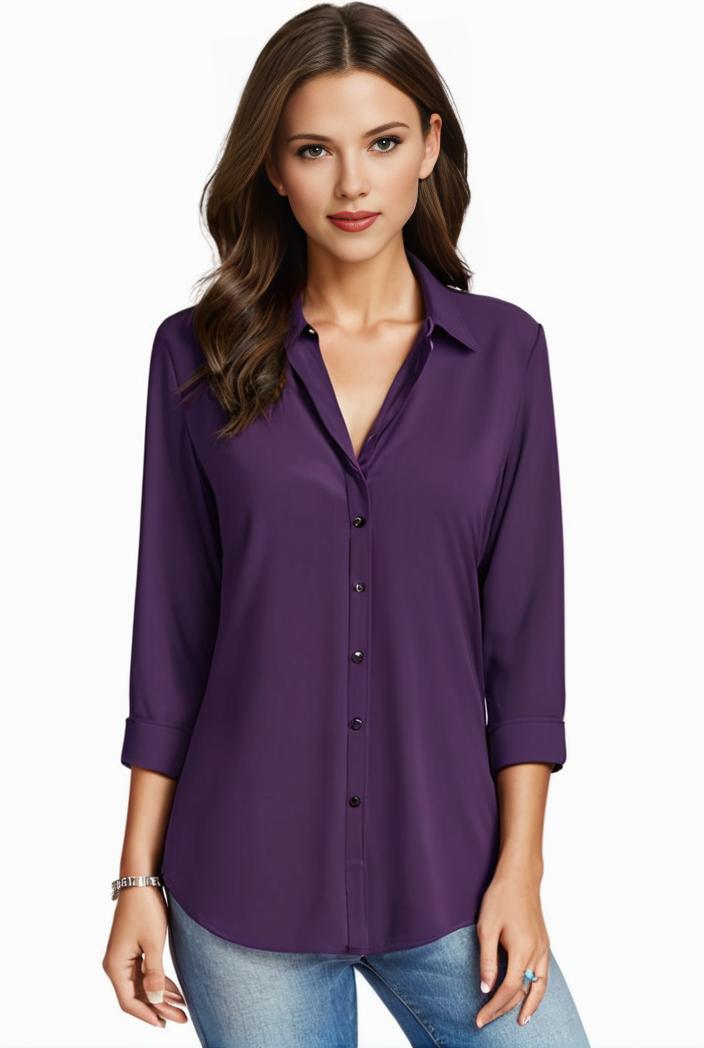 plus size casual blouse women s plus solid half sleeve turn down collar tunic top 128953
