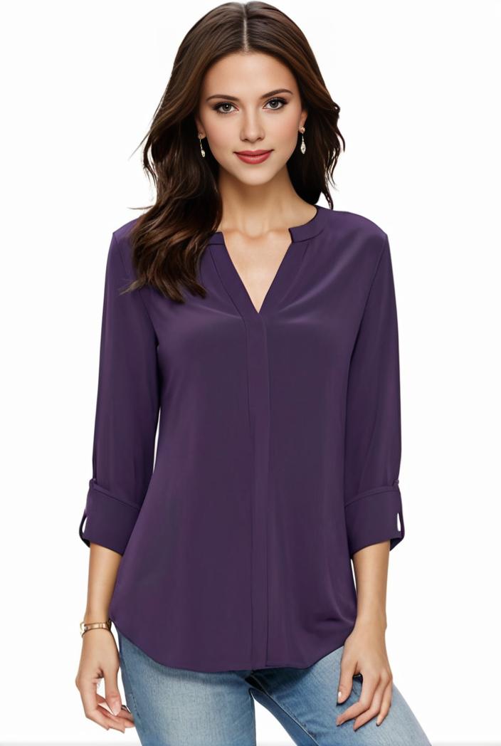 plus size casual blouse women s plus solid half sleeve turn down collar tunic top 128955