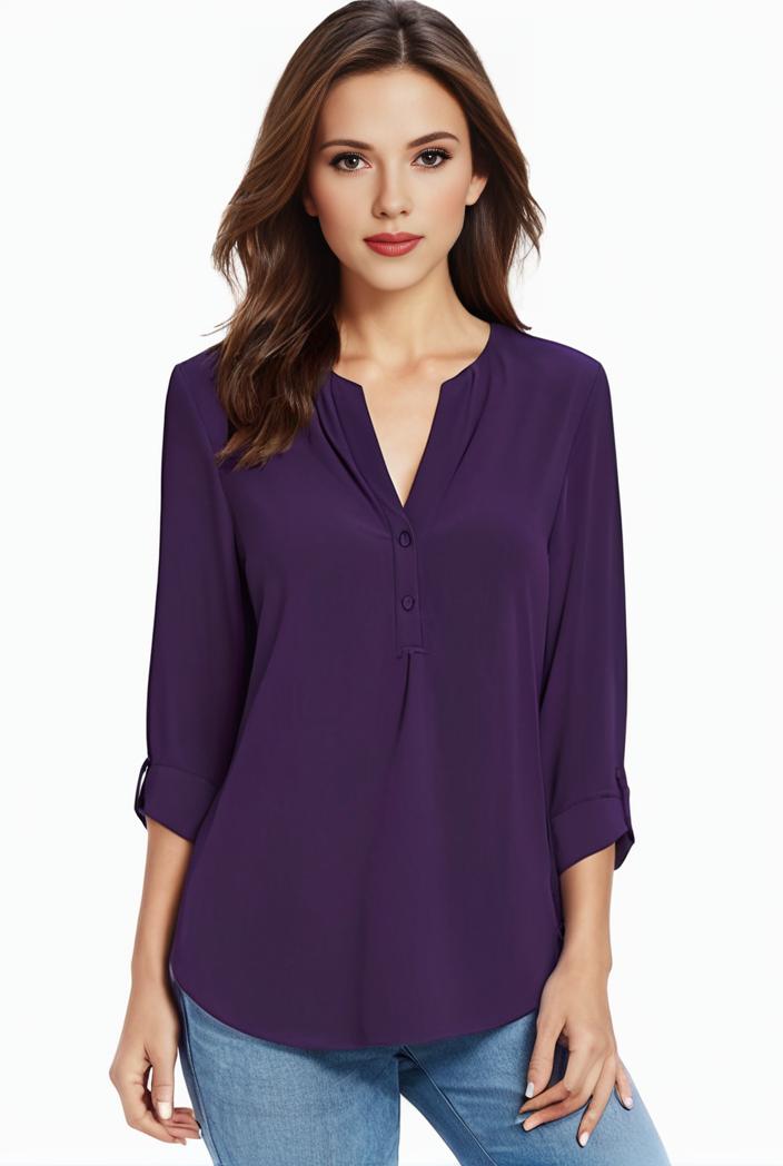 plus size casual blouse women s plus solid half sleeve turn down collar tunic top 128958