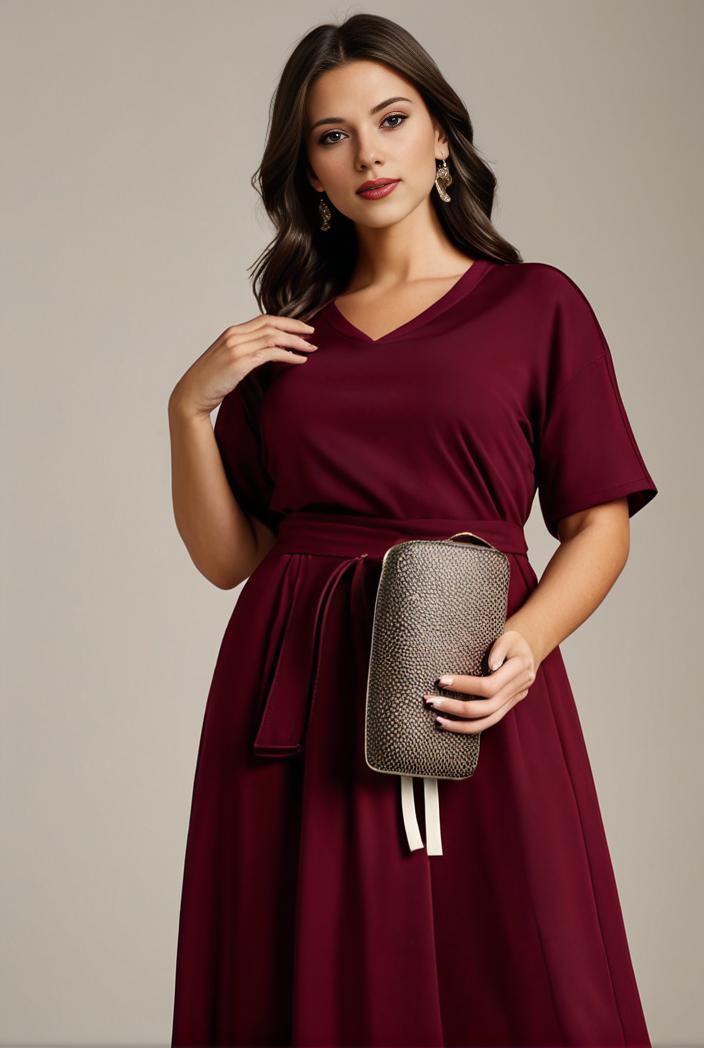 plus size simple chiffon pleated a line round neckline bridesmaid dress 133640