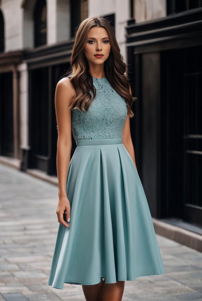 short lace halter neck backless chiffon homecoming dress 139028