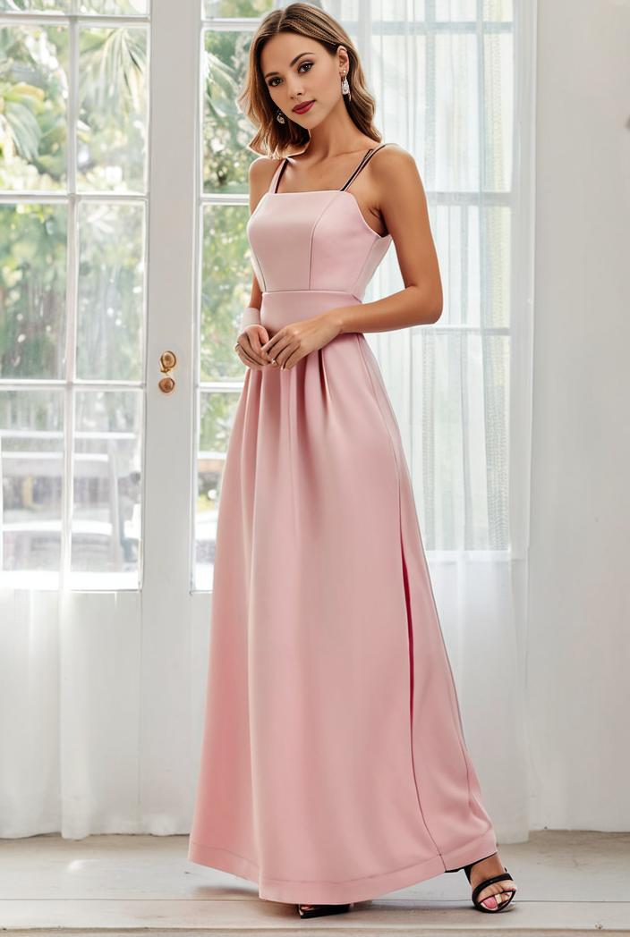 flowy chiffon one shoulder with three straps bridesmaid dress 116457