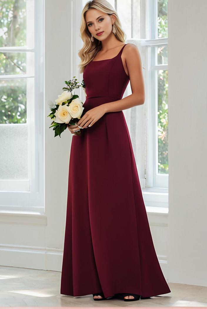 flowy chiffon one shoulder with three straps bridesmaid dress 116468