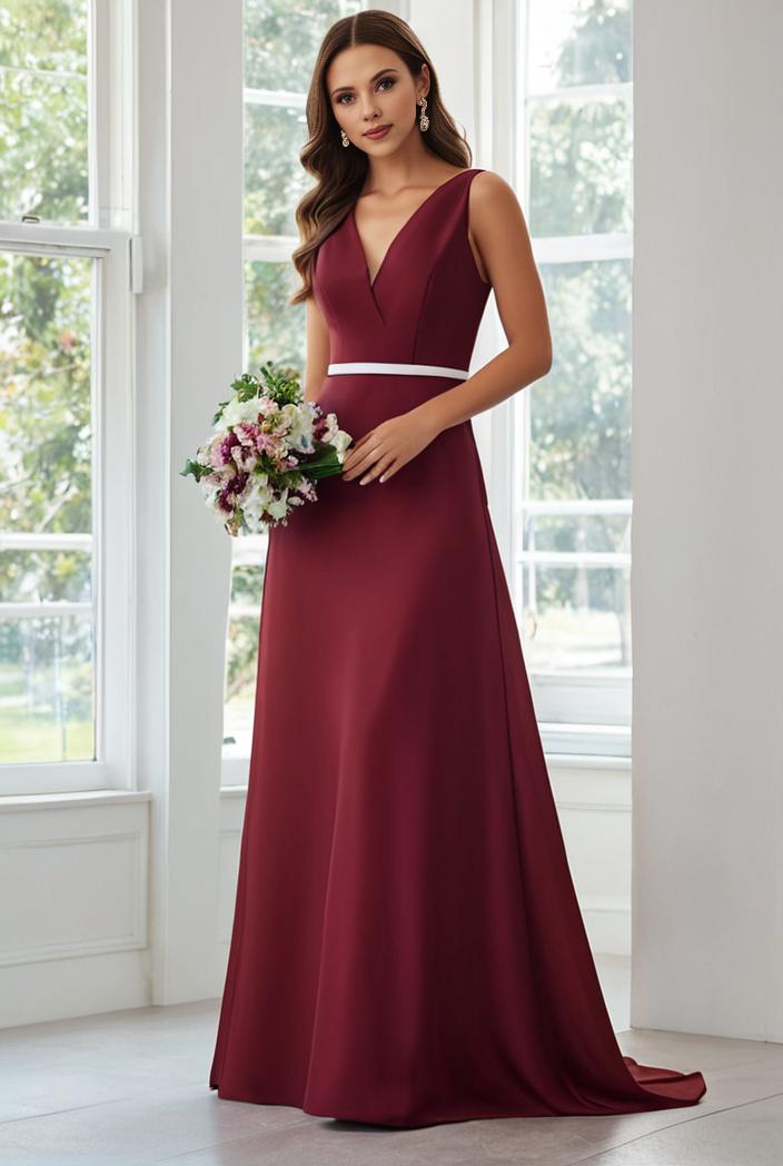 flowy chiffon one shoulder with three straps bridesmaid dress 116471