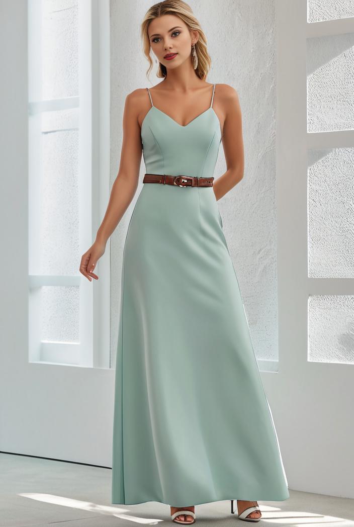 flowy chiffon one shoulder with three straps bridesmaid dress 116484