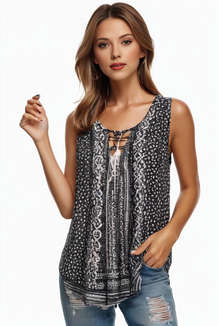 plus size boho tank top women s plus paisley print square neck medium stretch ruched tank top 122731