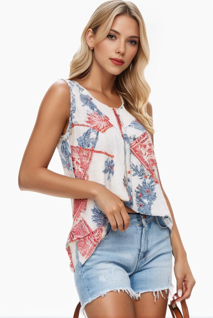plus size boho tank top women s plus paisley print square neck medium stretch ruched tank top 122733