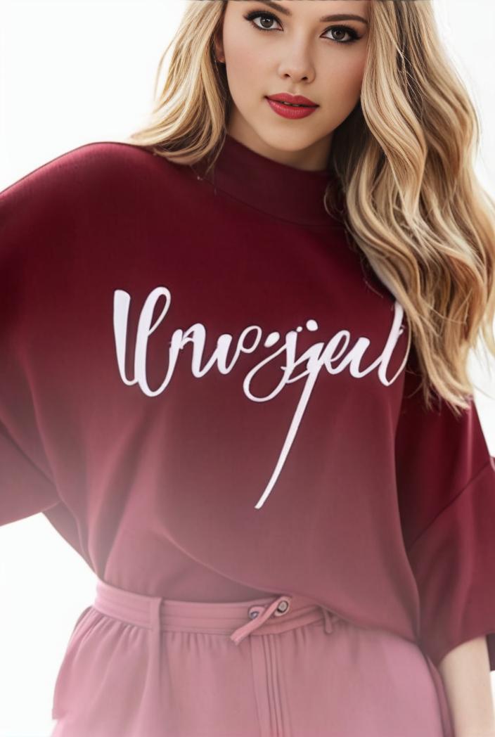 plus size casual sweatshirt women s plus ombre letter heart print raglan sleeve round neck slight stretch pullover sweatshirt 123204