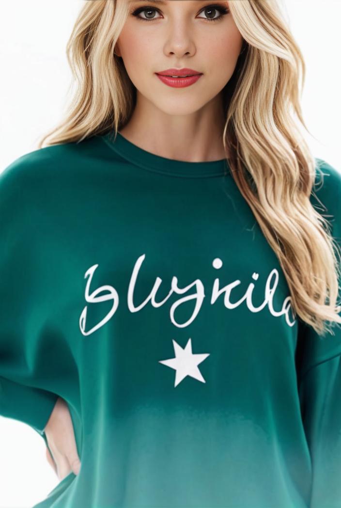 plus size casual sweatshirt women s plus ombre letter heart print raglan sleeve round neck slight stretch pullover sweatshirt 123227