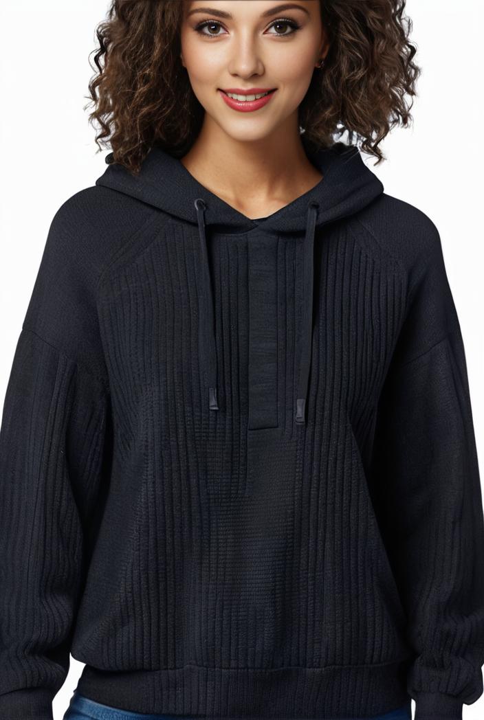 plus size casual sweatshirt women s plus solid waffle long sleeve drawstring hooded pullover sweatshirt with kangaroo pockets casual tops for fall winter women s clothing 123276