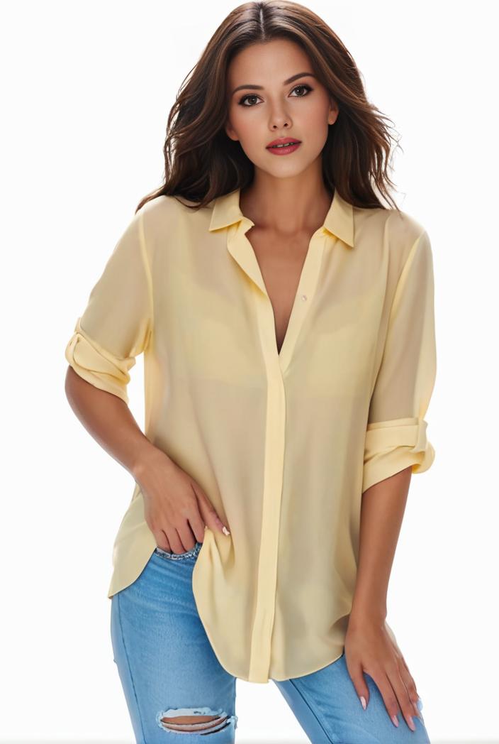 plus size formal shirt women s plus plain long sleeve turn down collar button up workwear shirt 125180