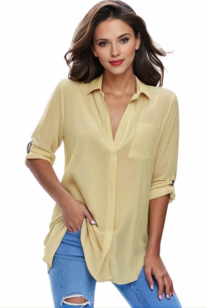 plus size formal shirt women s plus plain long sleeve turn down collar button up workwear shirt 125188