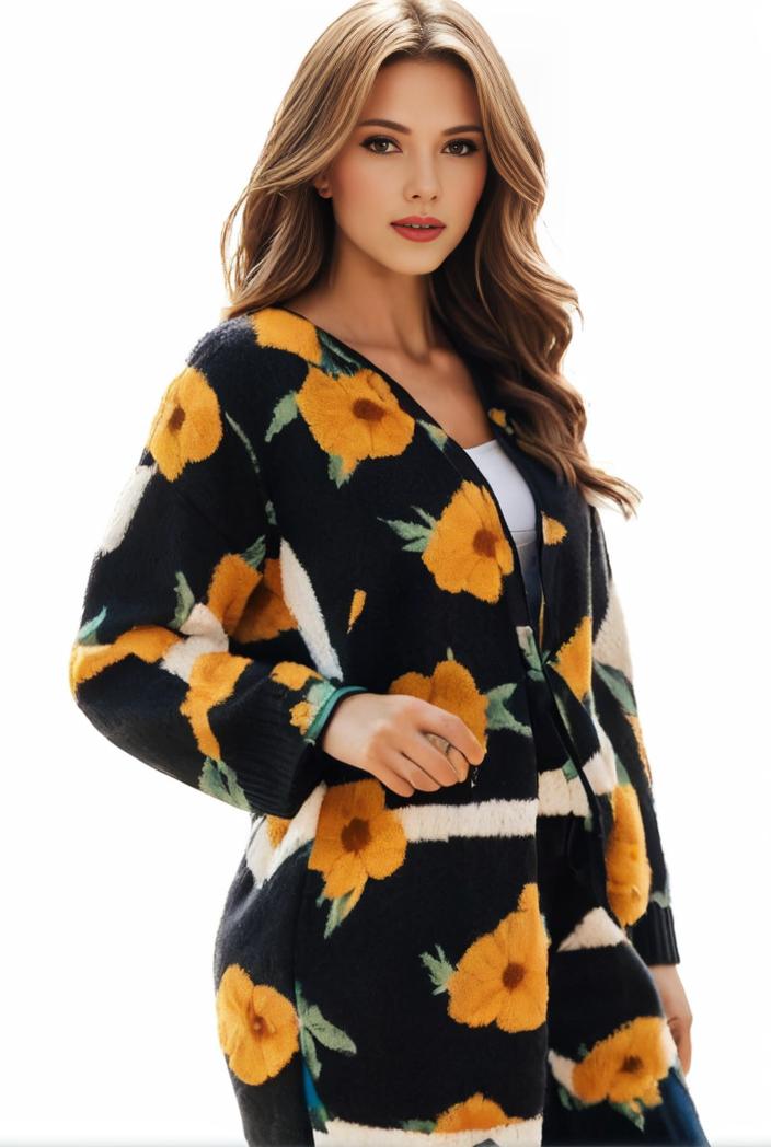 plus size halloween coat women s pus allover cat pumpkin print long sleeve open front medium stretch cardigan overcoat 125452