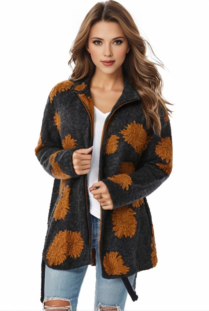 plus size halloween coat women s pus allover cat pumpkin print long sleeve open front medium stretch cardigan overcoat 125461