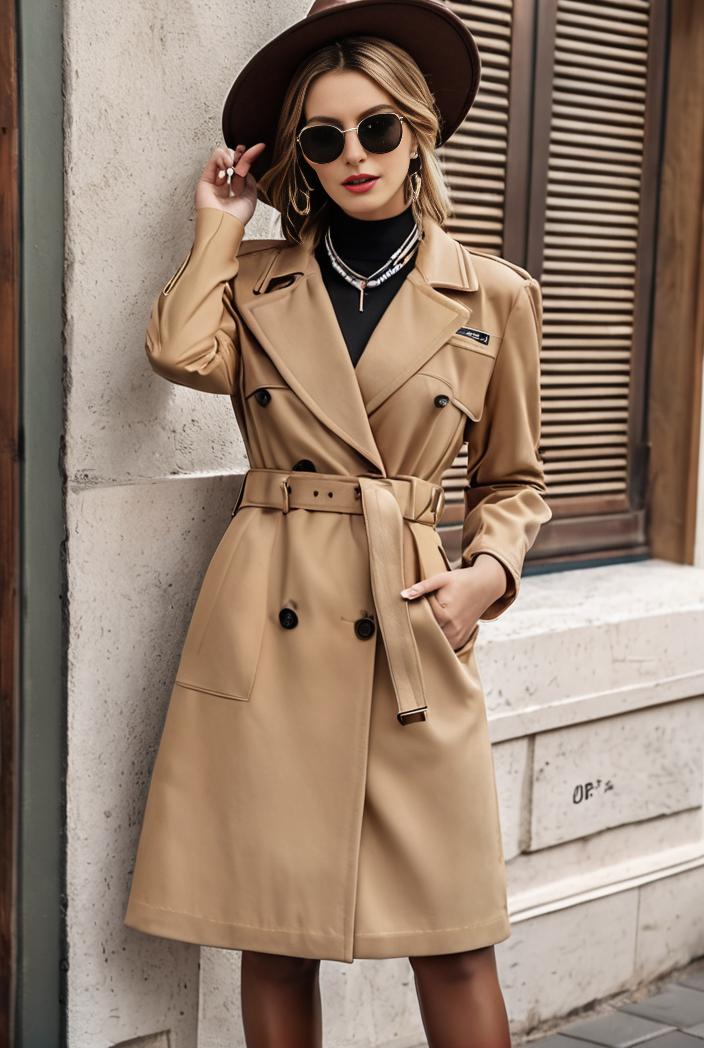 stylish women s winter overcoat with double breasted lapels and thermal lining 100231