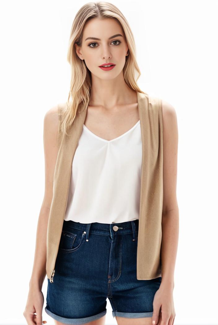 women s solid open front blazer with long sleeves for office wear 105231