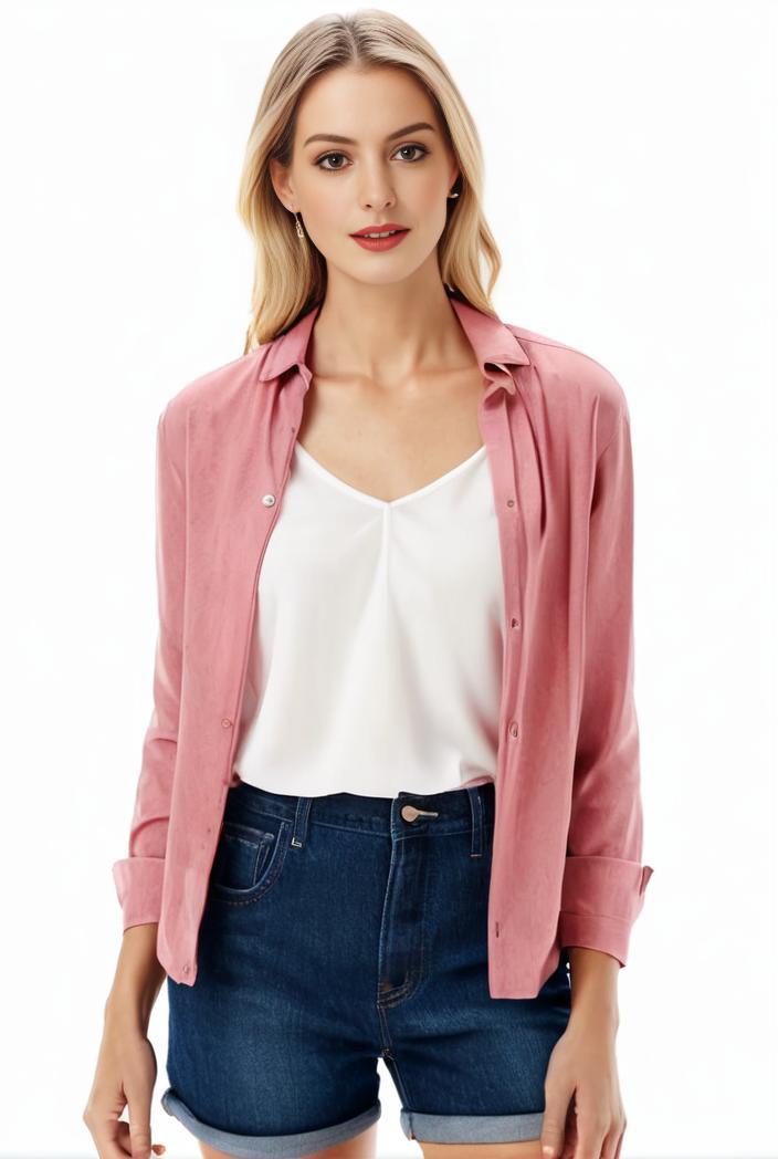 women s solid open front blazer with long sleeves for office wear 105263