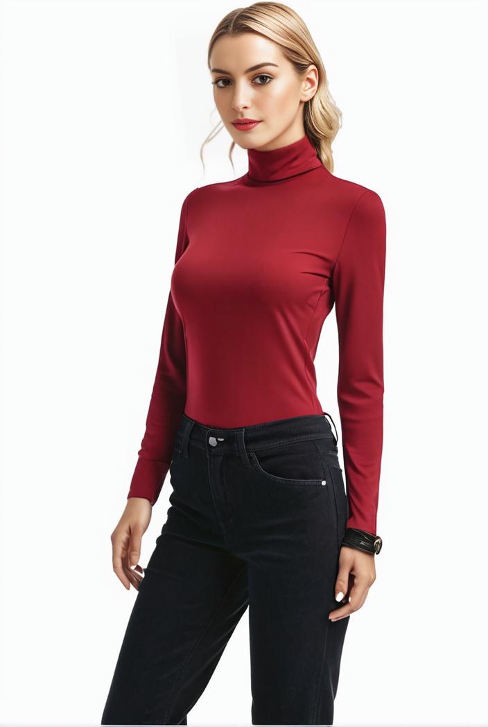 3 sets of turtleneck tees comfy long sleeve shirt perfect for spring autumn women s apparel 106069