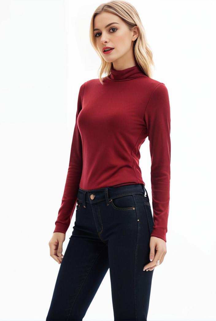 3 sets of turtleneck tees comfy long sleeve shirt perfect for spring autumn women s apparel 106070