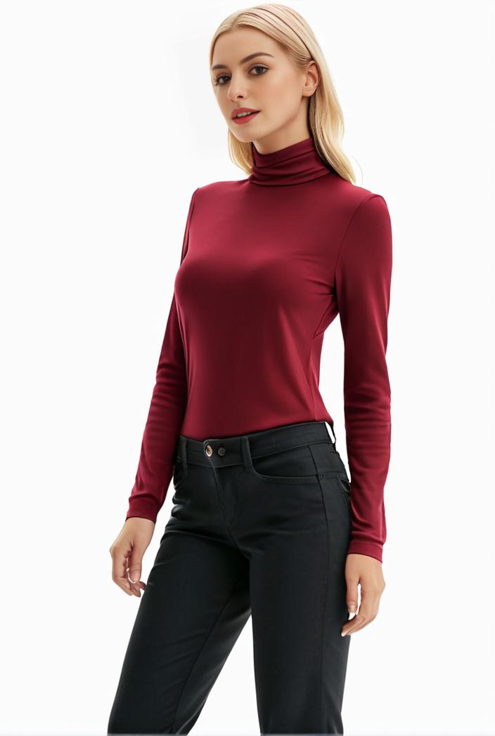 3 sets of turtleneck tees comfy long sleeve shirt perfect for spring autumn women s apparel 106071